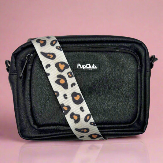 Crossbody Dog Walking Bag - Vegan Leather Black - The Bark Market
