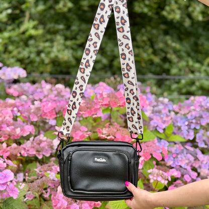 Crossbody Dog Walking Bag - Vegan Leather Black - The Bark Market