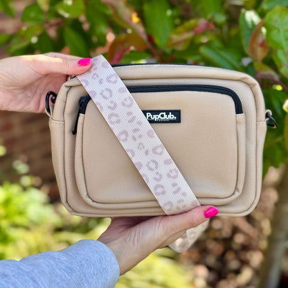 Crossbody Dog Walking Bag - Vegan Leather Tan - The Bark Market