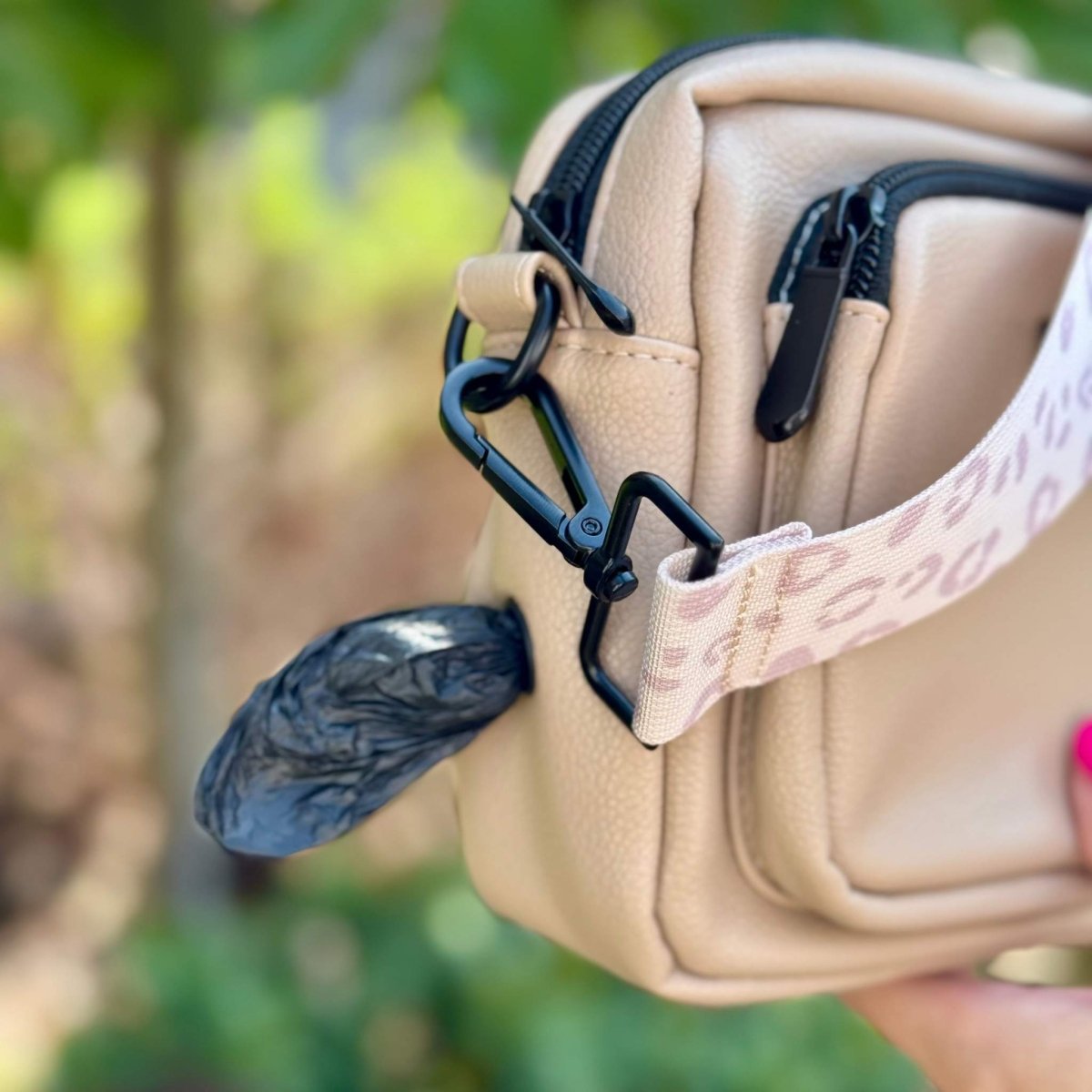 Crossbody Dog Walking Bag - Vegan Leather Tan - The Bark Market