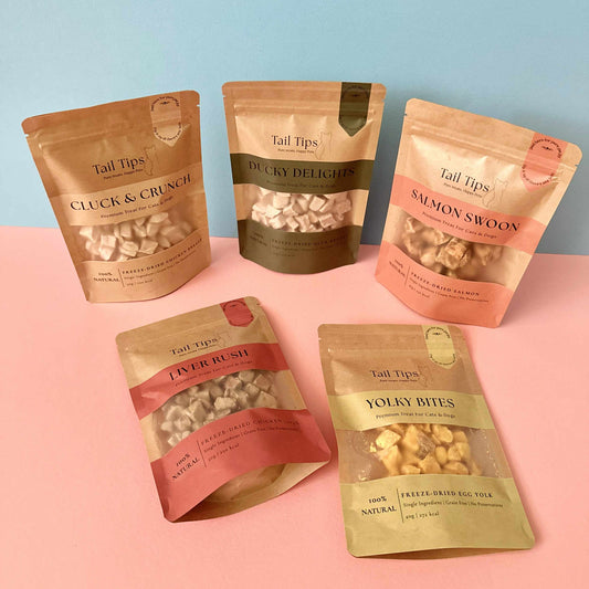 Taster Pack - 5 Freeze-Dried Pet Treats | Try All Flavours | Tail Tips UK