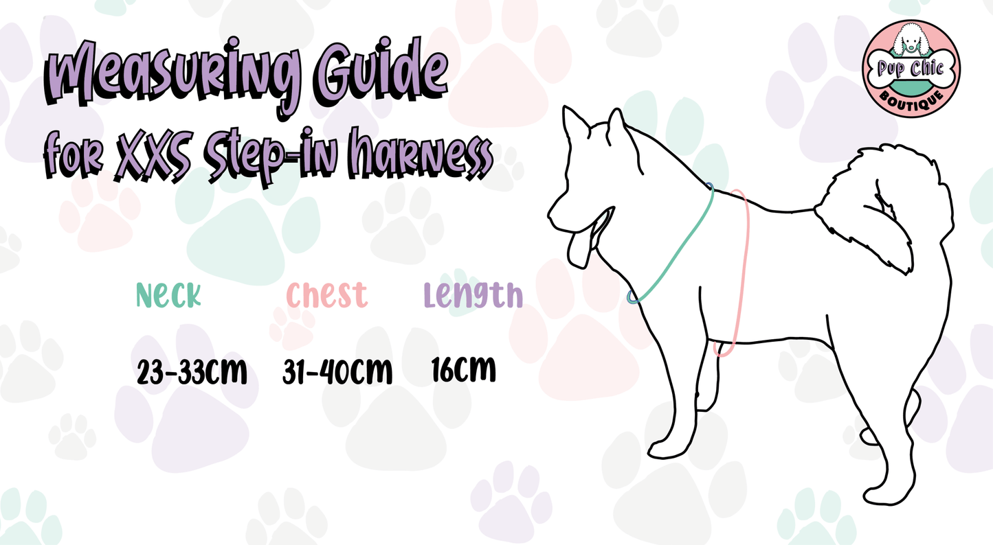 Daydreams & Unicorns XXS Step-In Adjustable Small Dog Harness – Magical Puppy Harness for Tiny Pups