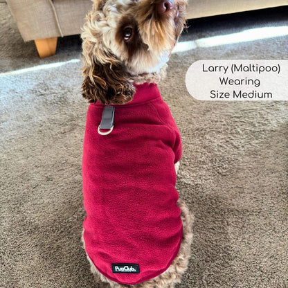 Dog Fleece Coat - Berry Red - The Bark Market