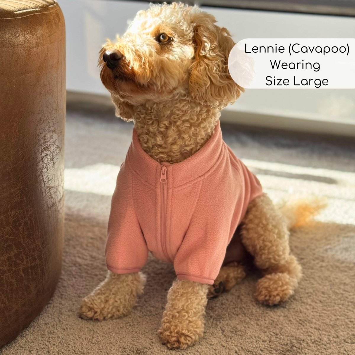 Dog Fleece Coat - Pale Pink - The Bark Market