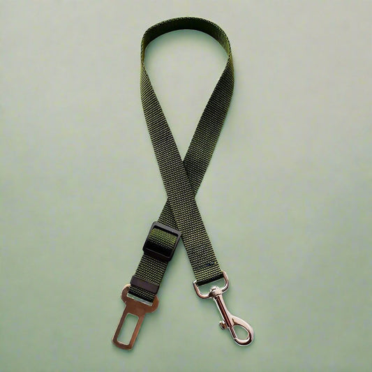 Dog Seat Belt Restraint - Khaki Green - The Bark Market