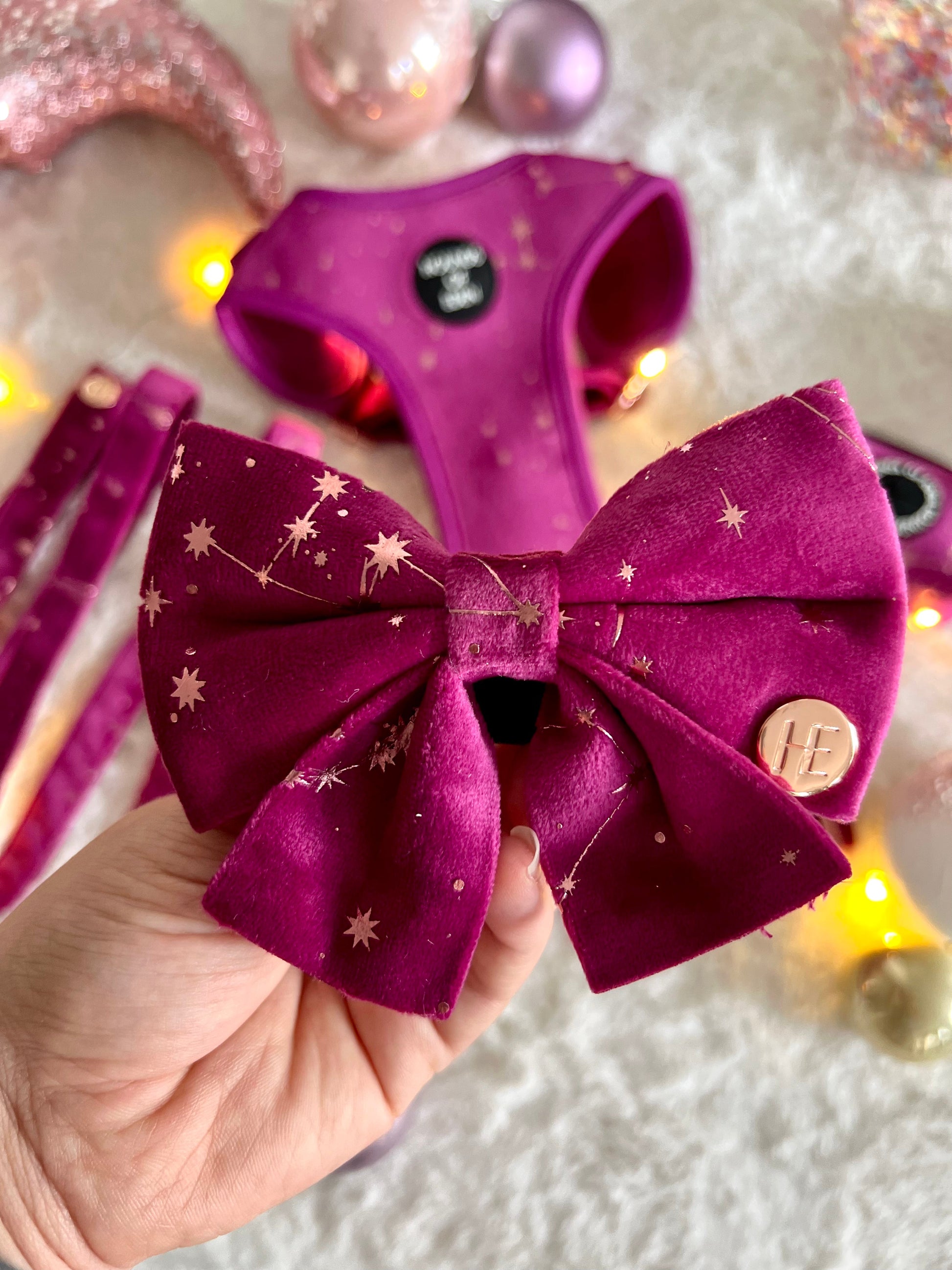Magenta Sky Velvet Harness - The Bark Market