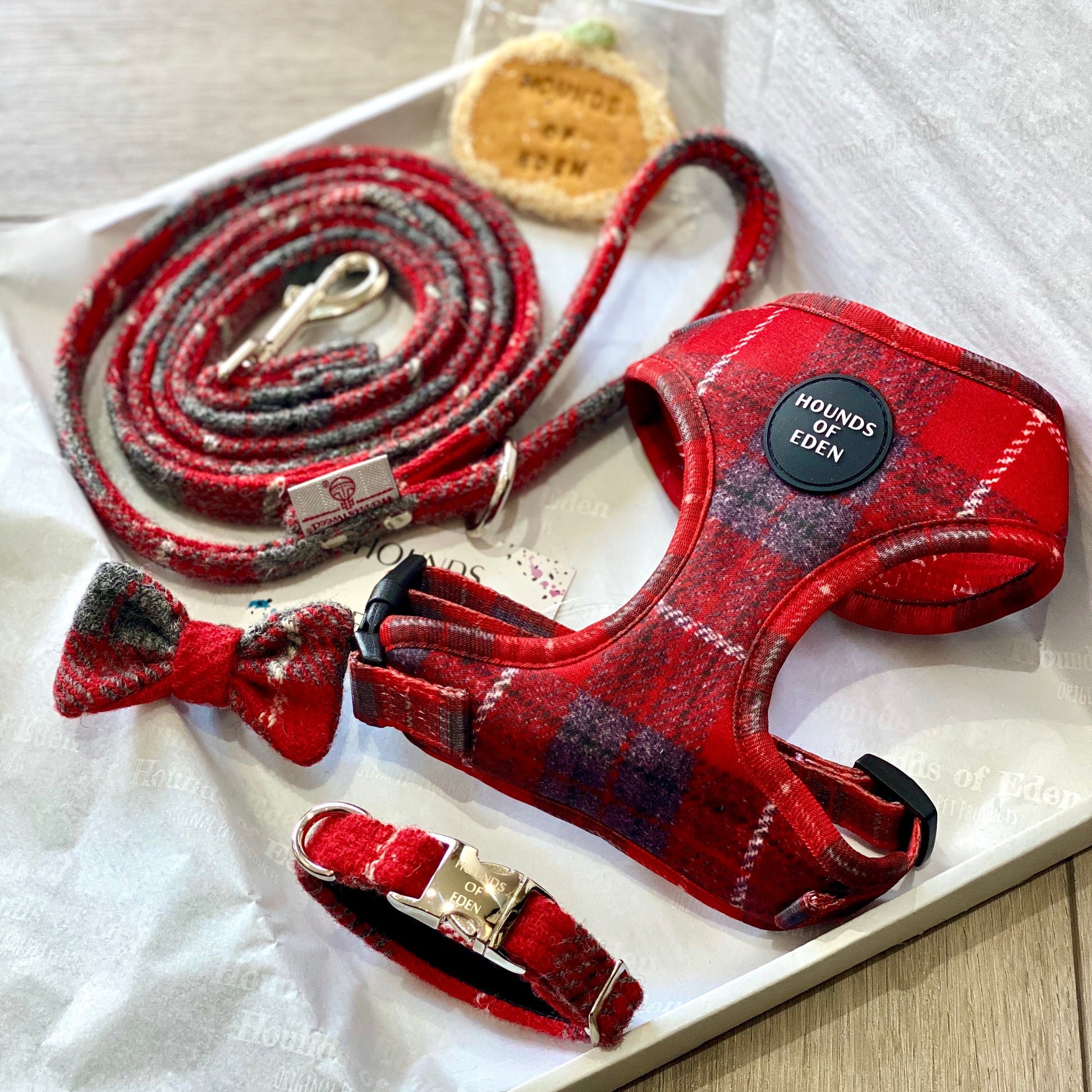 'Sammi' - Red & Grey tweed effect Poop/Treat Bag Holder - The Bark Market