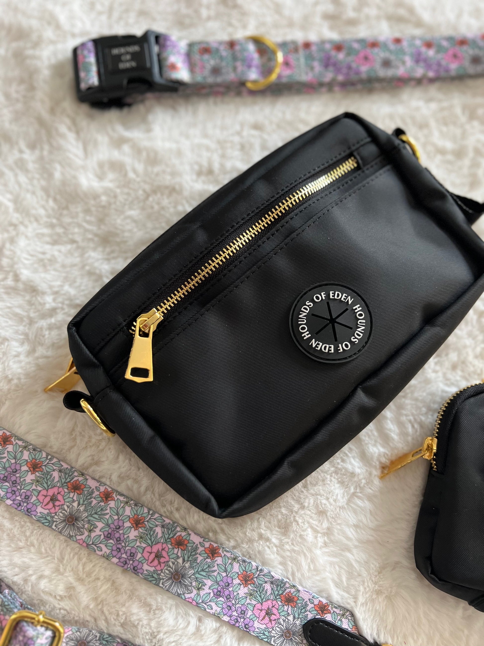 Ulti-Mate Dog Walking Bag - Black - Gold Hardware *BAG ONLY* - The Bark Market