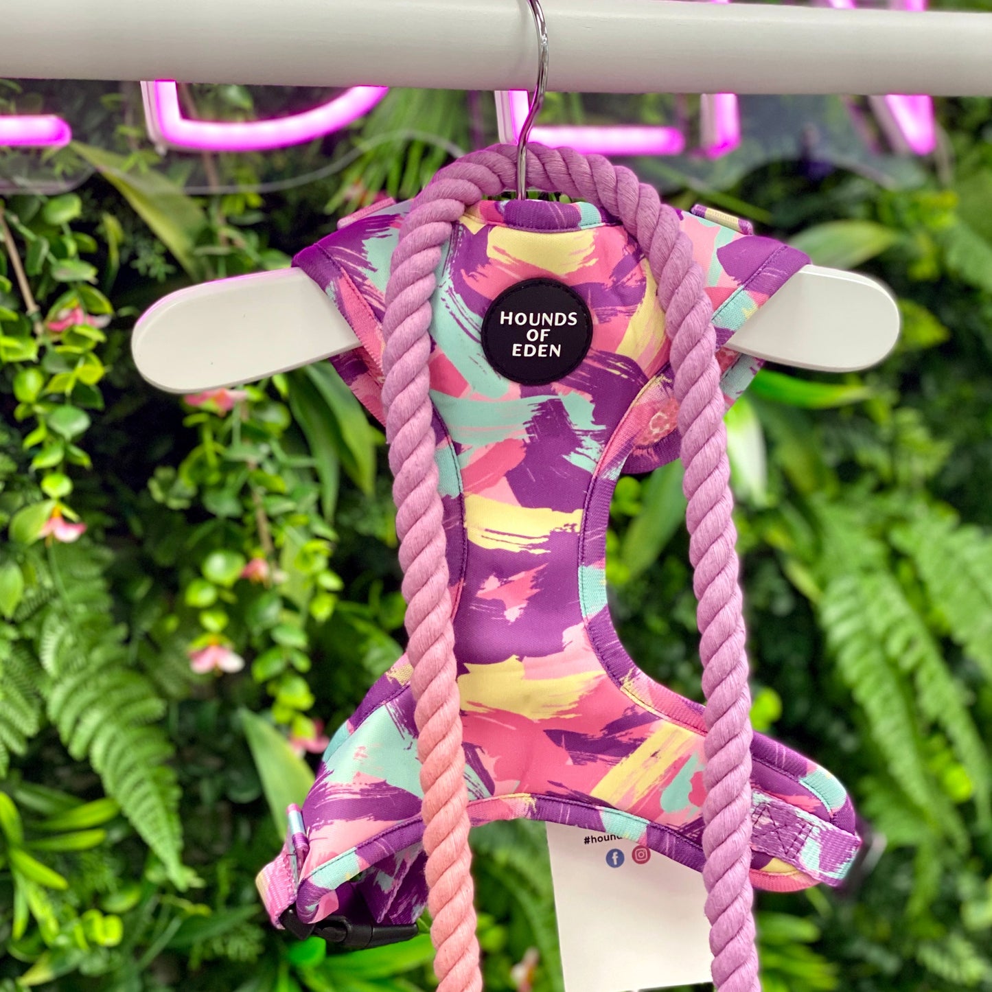 'Blush it Off' - Pink, Purple, Pastel Mint & Lemon Camo Pattern Dog Harness - The Bark Market