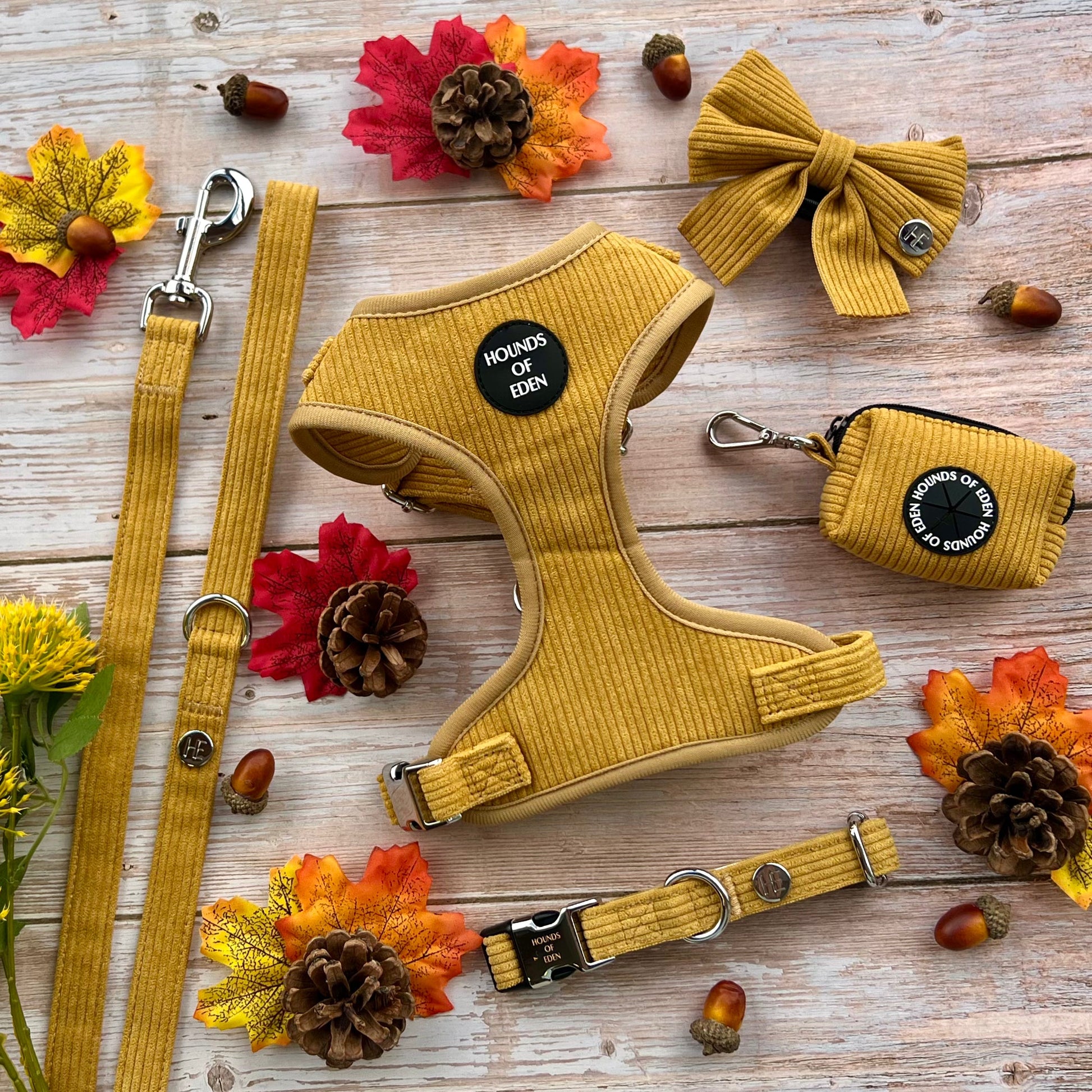 Mustard Yellow Corduroy Harness - The Bark Market
