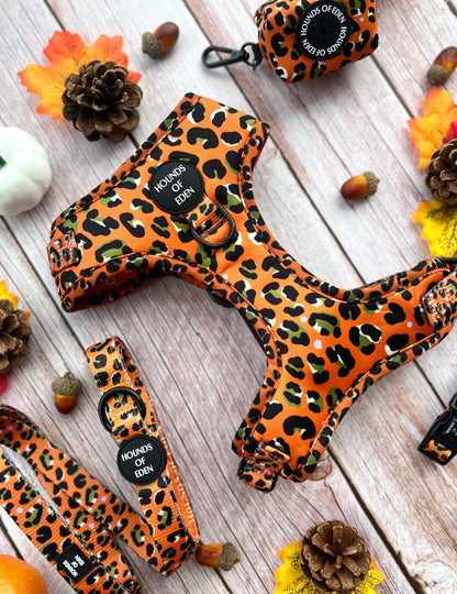 Burnt Orange Leopard Design Dog Harness - The Bark Market