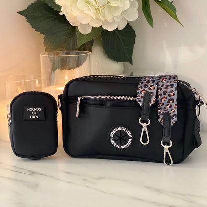 Ulti-Mate Dog Walking Bag - Black - Silver Hardware *BAG ONLY* - The Bark Market