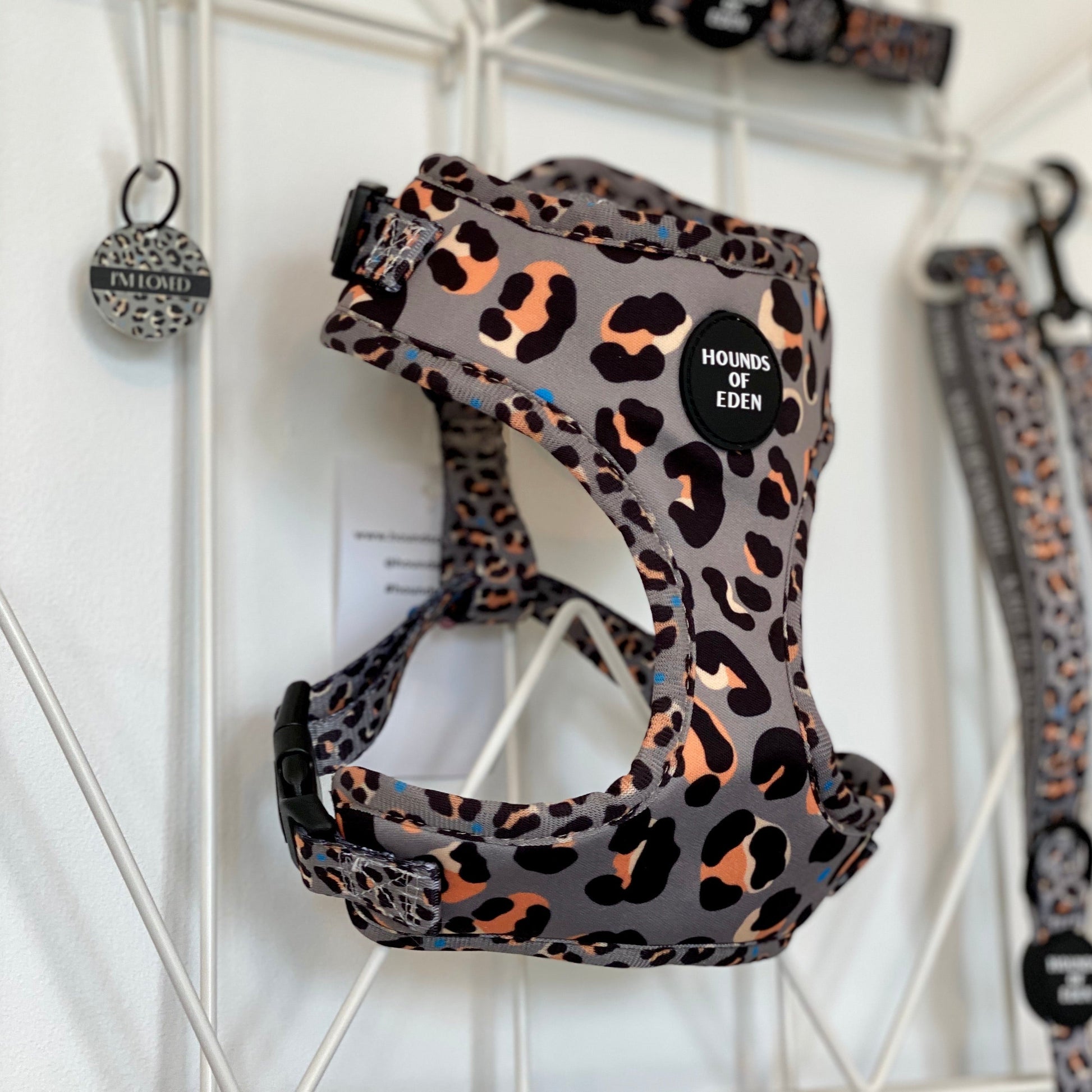 'Steel Leopard' - Khaki/Grey Dog Collar - The Bark Market