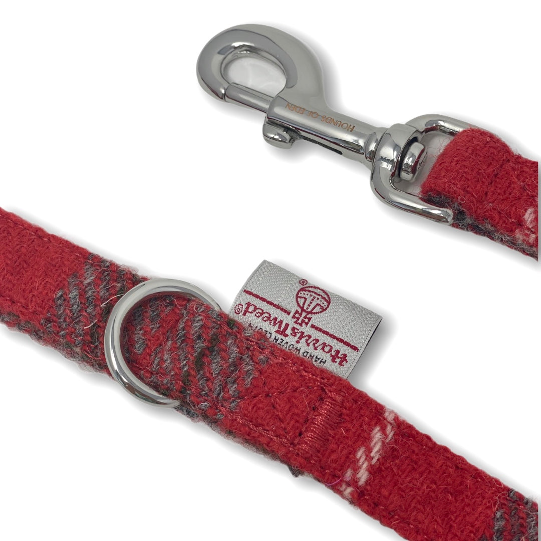 'Sammi' - Red & Grey Check Dog Harness - The Bark Market