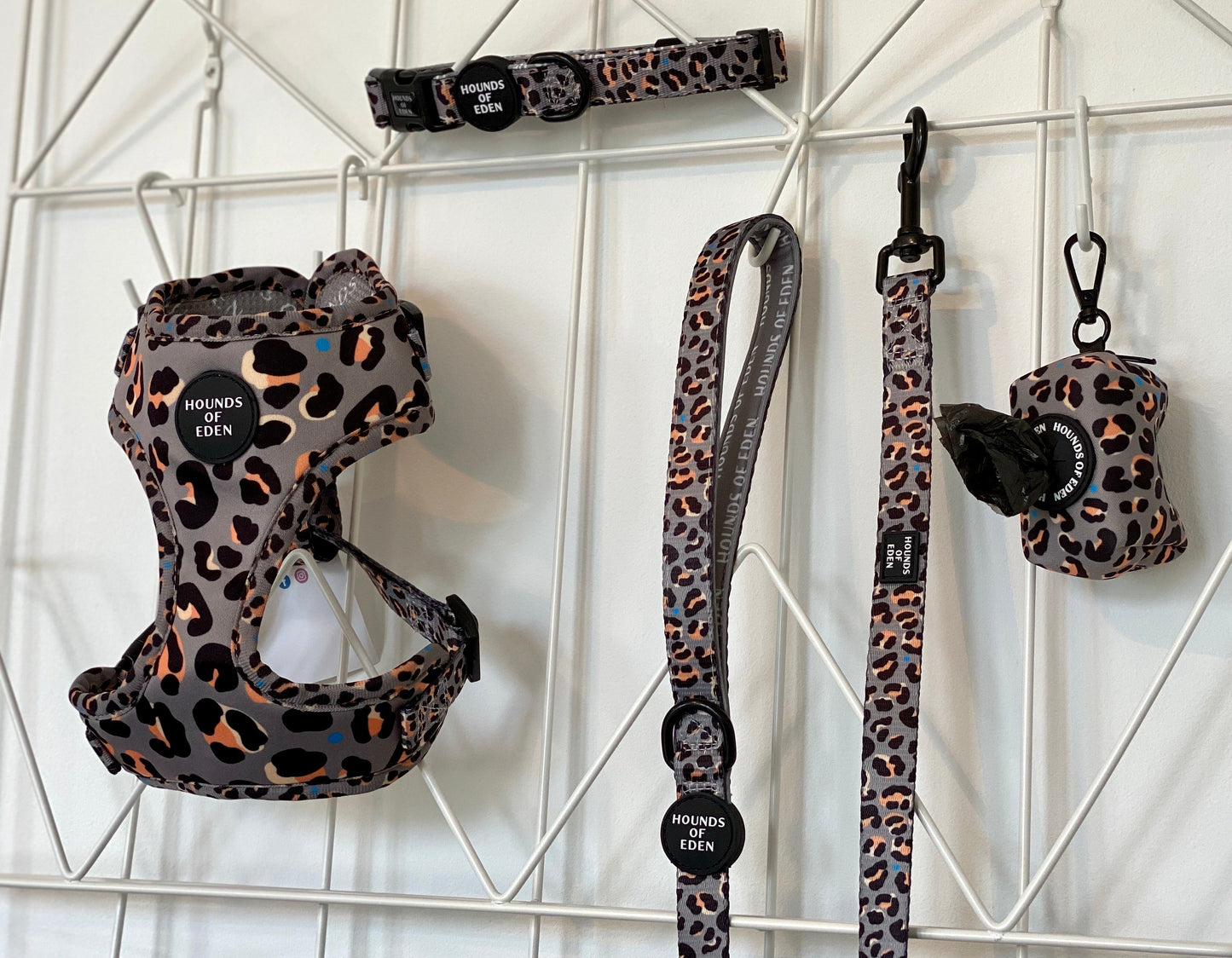 'Steel Leopard' - Khaki/Grey Poop Bag Holder - The Bark Market