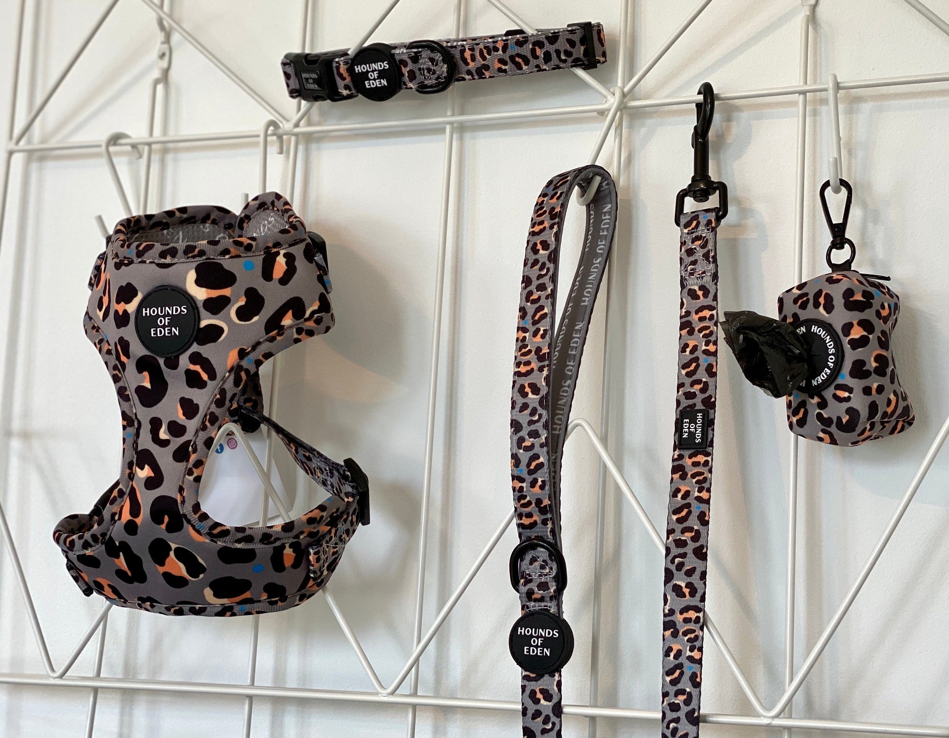 'Steel Leopard' - Khaki/Grey Poop Bag Holder - The Bark Market