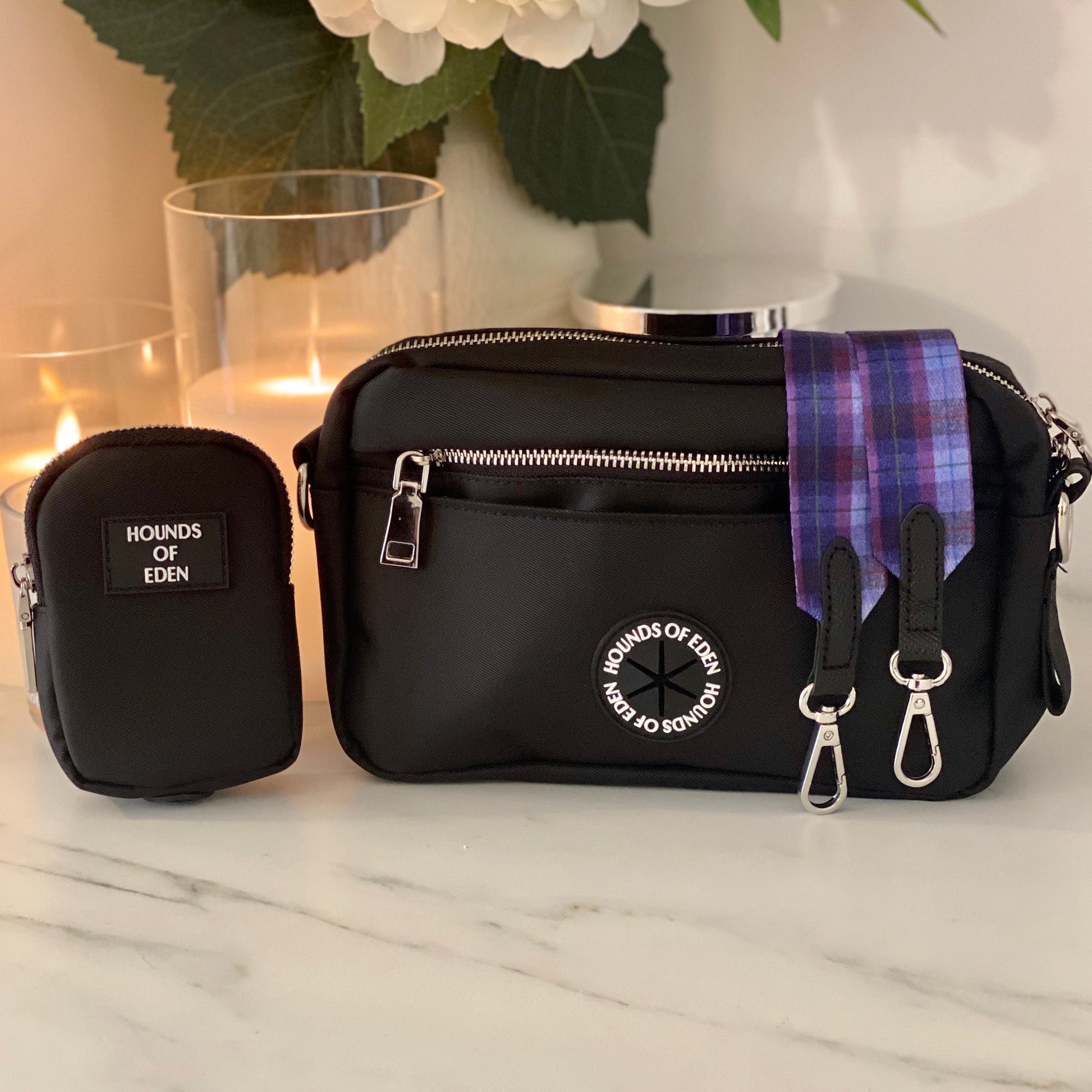 Ulti-Mate Dog Walking Bag - Black - Silver Hardware *BAG ONLY* - The Bark Market