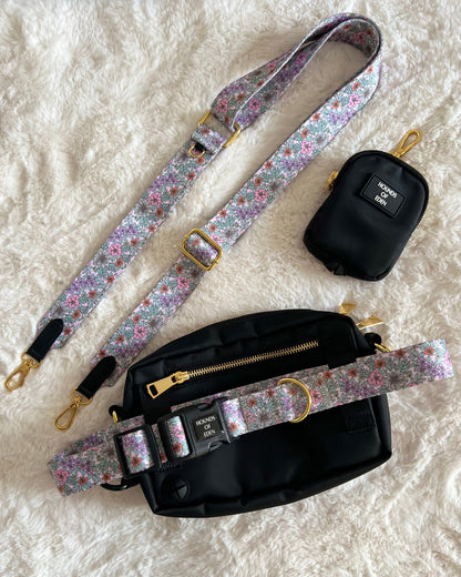 Clip on Dog Treat & Poop bag Pouch - Black - Gold Hardware - The Bark Market