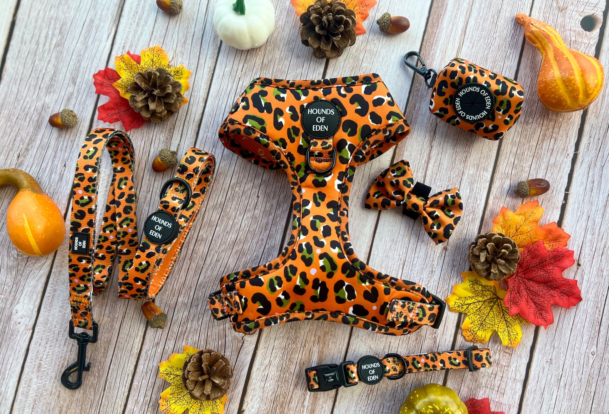 Burnt Orange Leopard Design Poop Bag Holder - The Bark Market