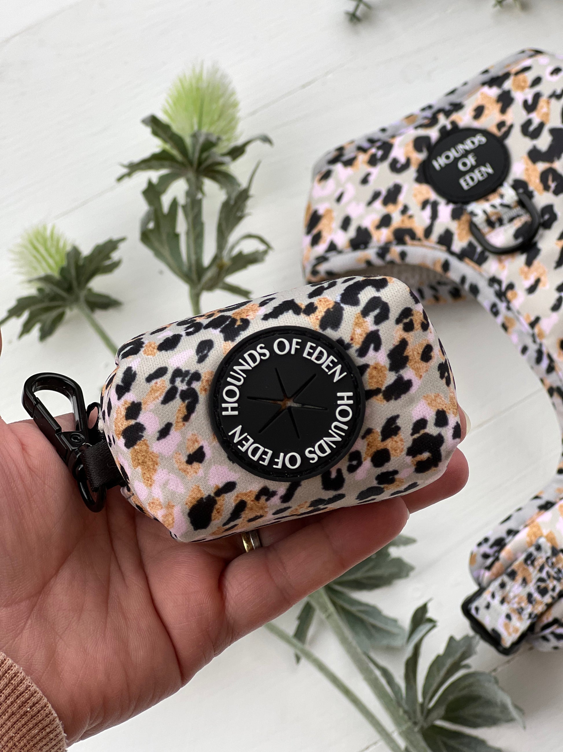 Sage Leopard Design Poop Bag Holder - The Bark Market