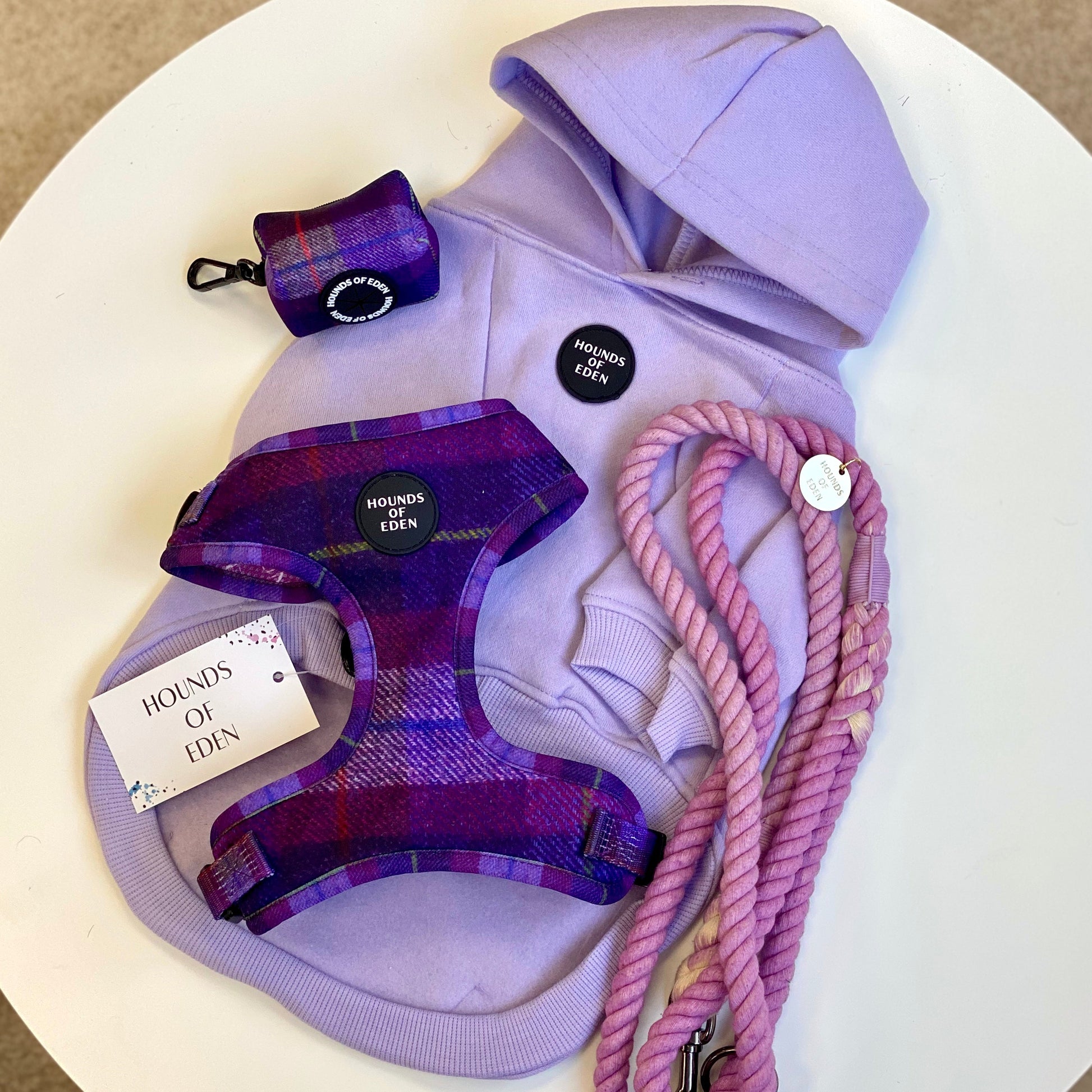 'Molly' - Pink & Purple Check Dog Harness - The Bark Market