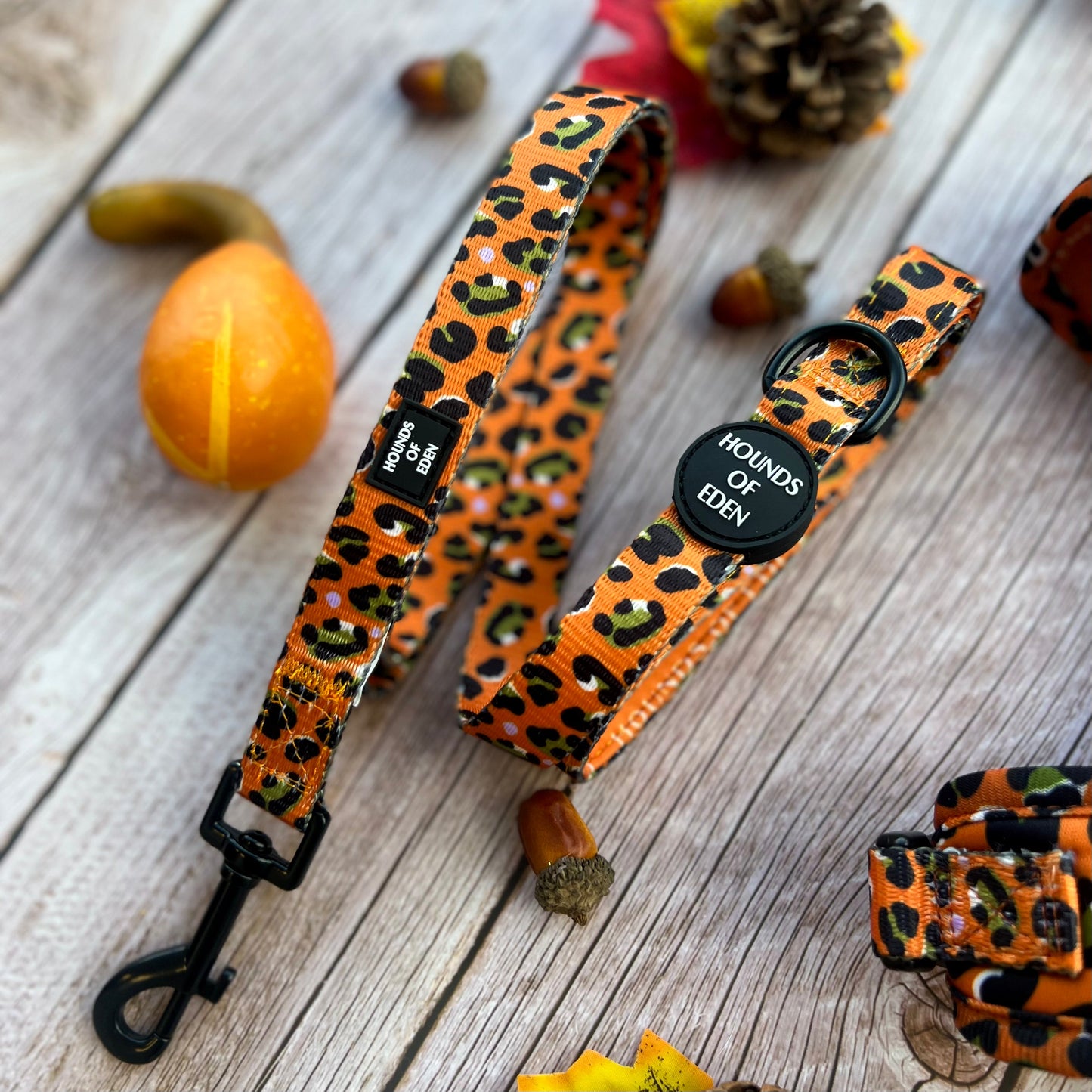 Burnt Orange Leopard Design Dog Lead - The Bark Market