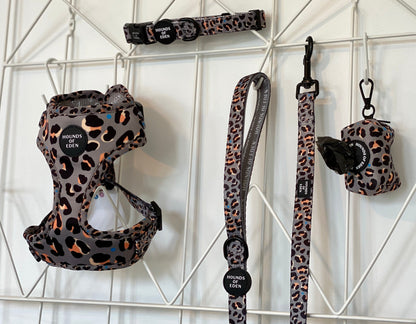 'Steel Leopard' - Khaki/Grey Dog Harness - The Bark Market