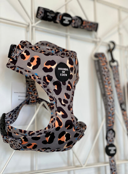 'Steel Leopard' - Khaki/Grey Dog Collar - The Bark Market