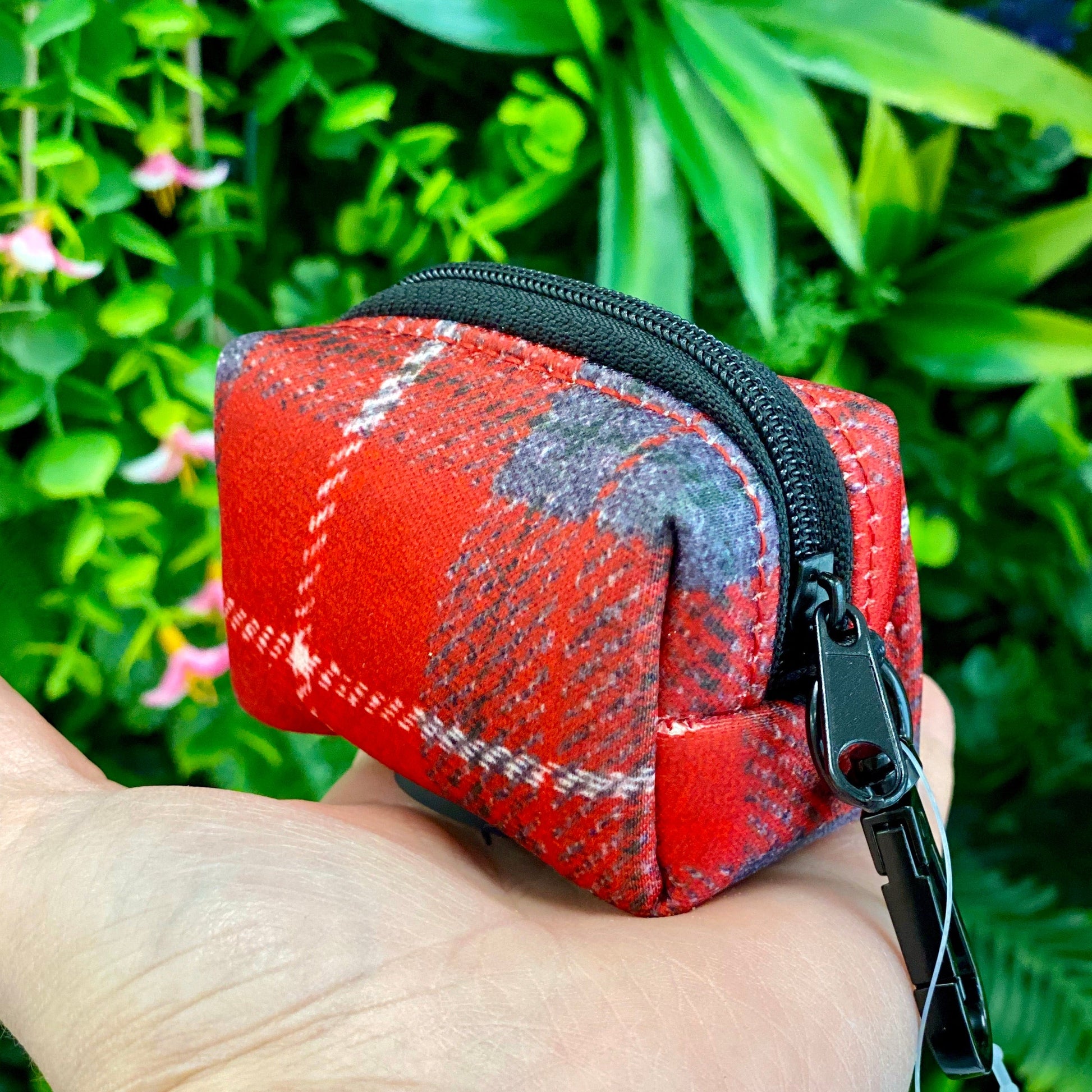 'Sammi' - Red & Grey tweed effect Poop/Treat Bag Holder - The Bark Market