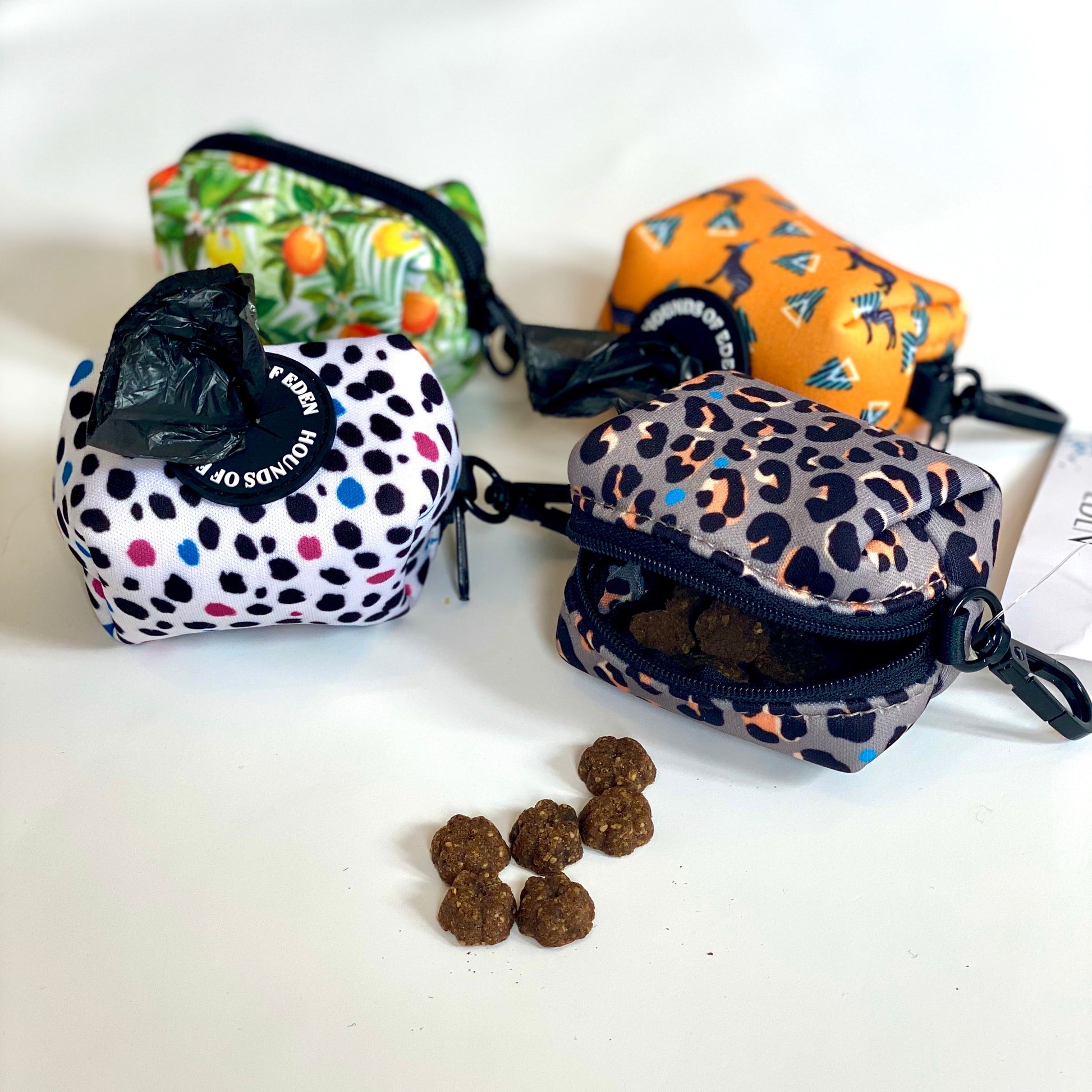 'Steel Leopard' - Khaki/Grey Poop Bag Holder - The Bark Market