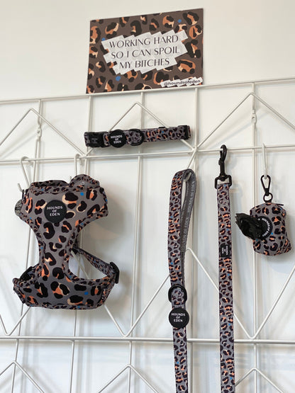 'Steel Leopard' - Khaki/Grey Dog Lead - The Bark Market
