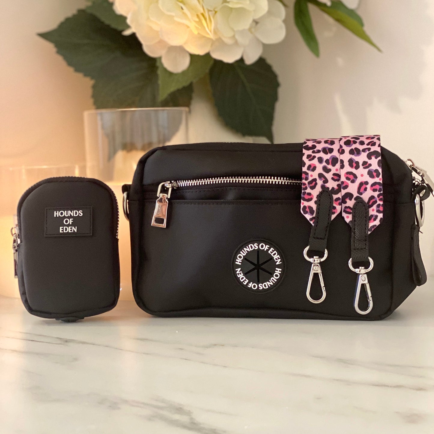Ulti-Mate Dog Walking Bag - Black - Silver Hardware *BAG ONLY* - The Bark Market
