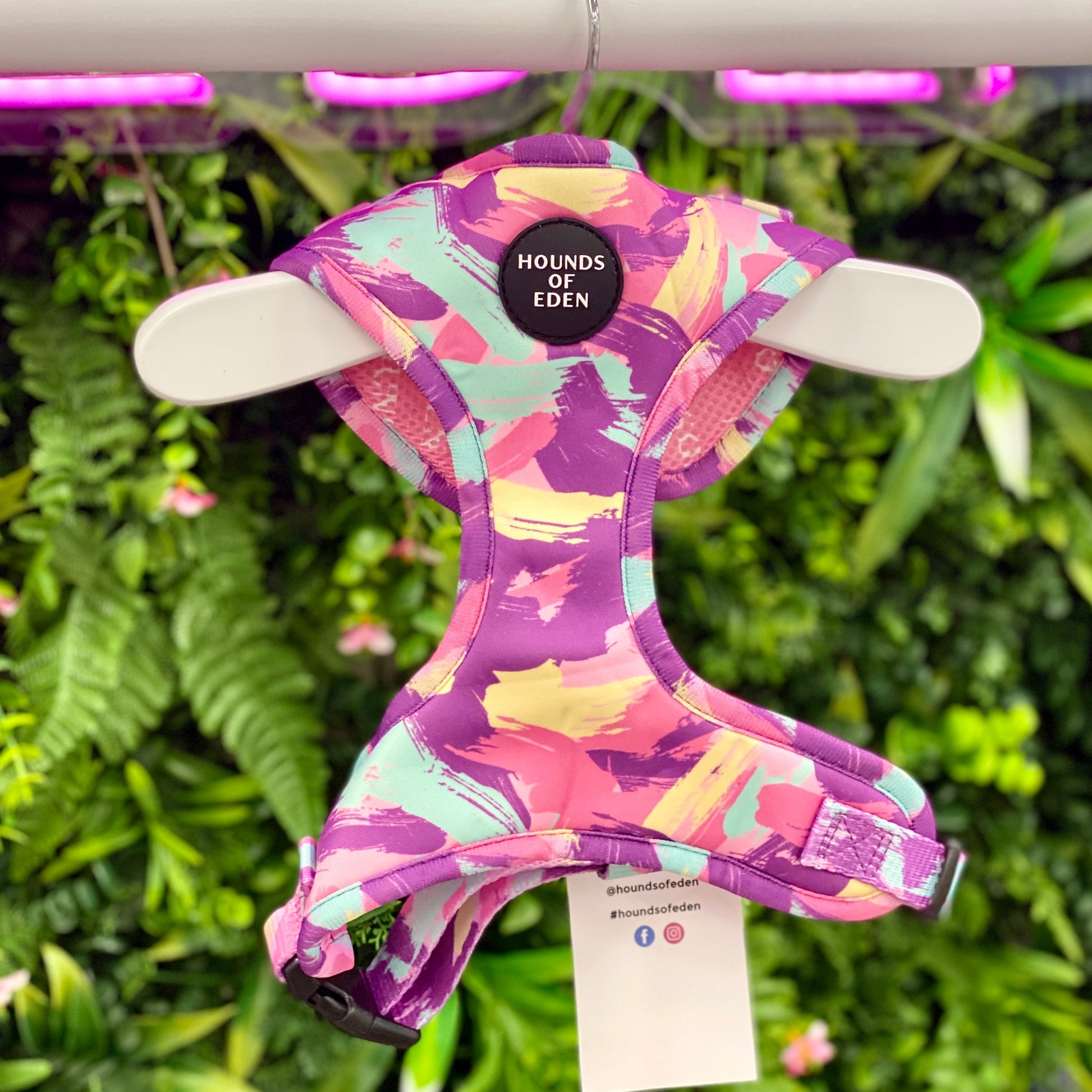 'Blush it Off' - Pink, Purple, Pastel Mint & Lemon Camo Pattern Dog Harness - The Bark Market