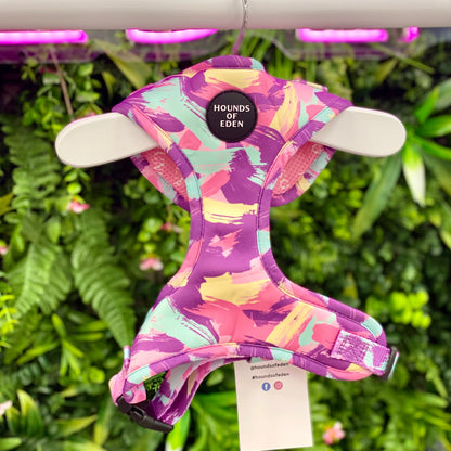 'Blush it Off' - Pink, Purple, Pastel Mint & Lemon Camo Pattern Dog Harness - The Bark Market