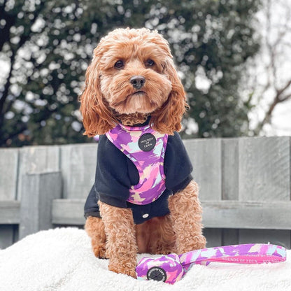 'Blush it Off' - Pink, Purple, Pastel Mint & Lemon Camo Pattern Dog Harness - The Bark Market