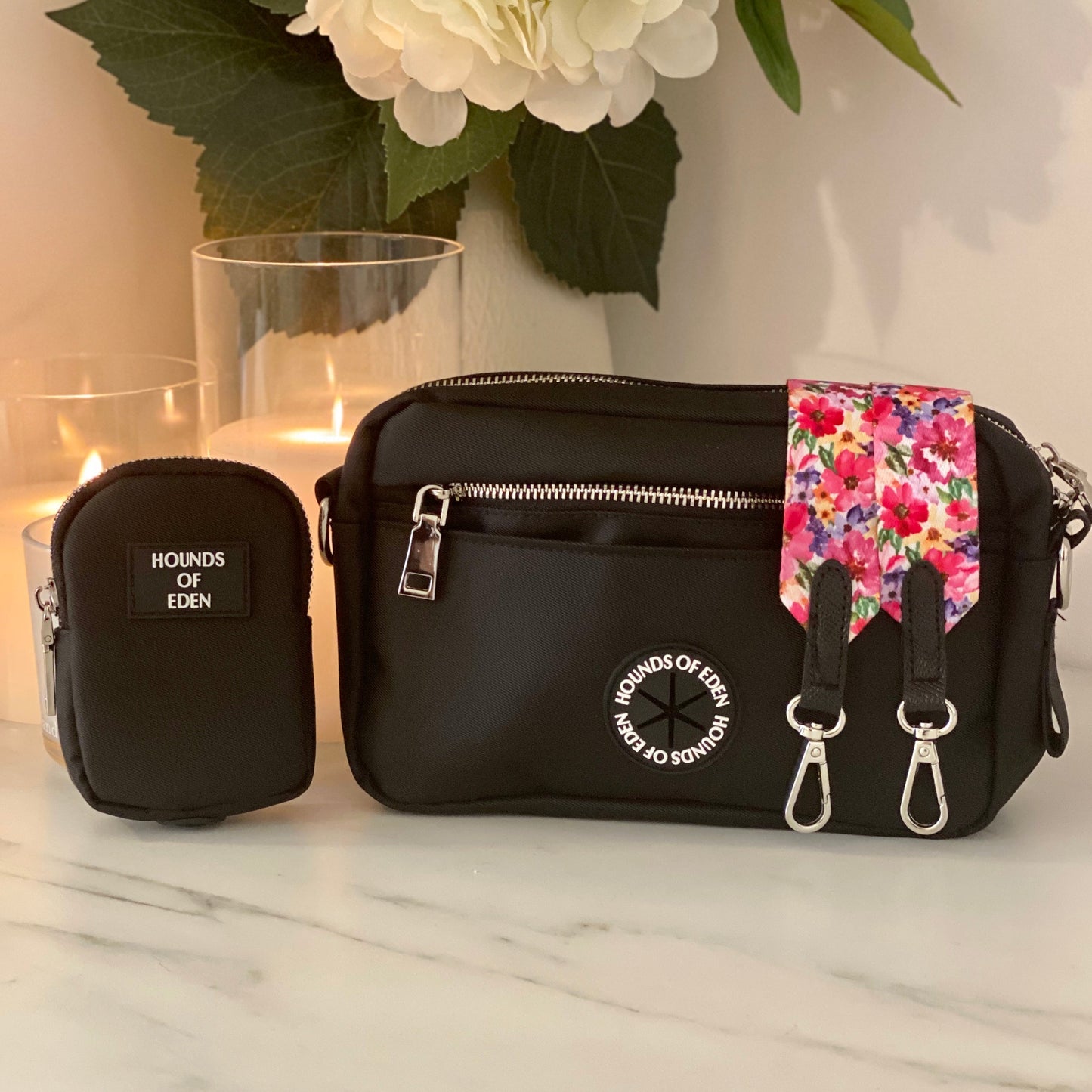 Ulti-Mate Dog Walking Bag - Black - Silver Hardware *BAG ONLY* - The Bark Market