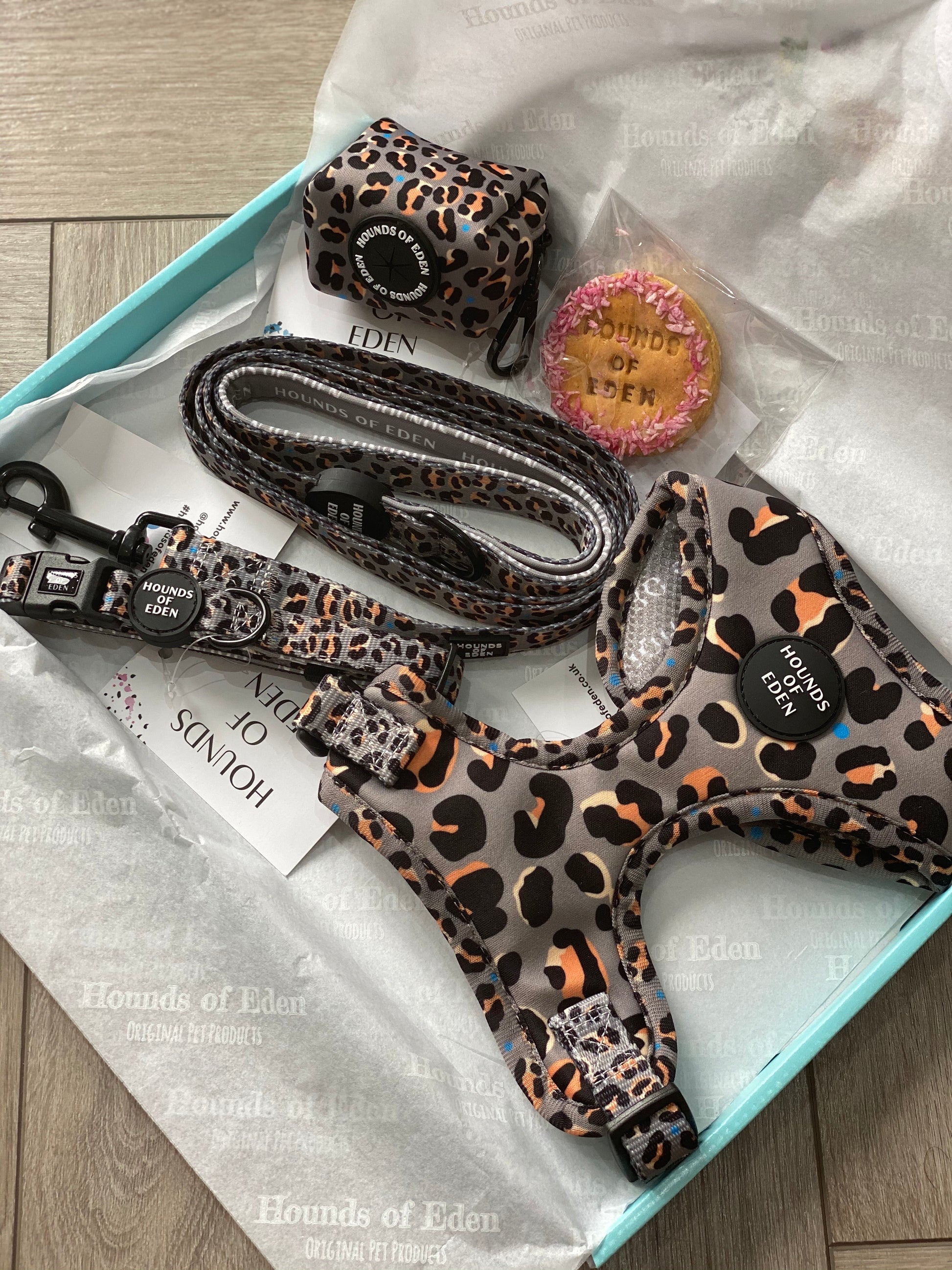 'Steel Leopard' - Khaki/Grey Dog Collar - The Bark Market