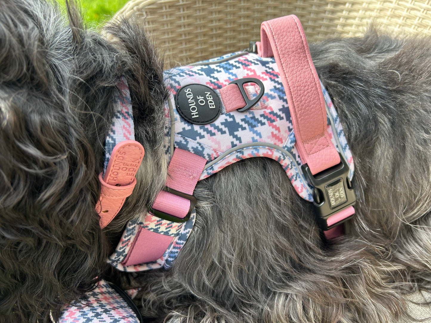 Pink Houndstooth Dog Supaw Strong Lite™ Harness (XS-XL) - The Bark Market