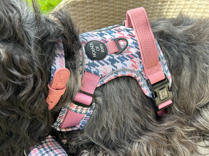Pink Houndstooth Dog Supaw Strong Lite™ Harness (XS-XL) - The Bark Market