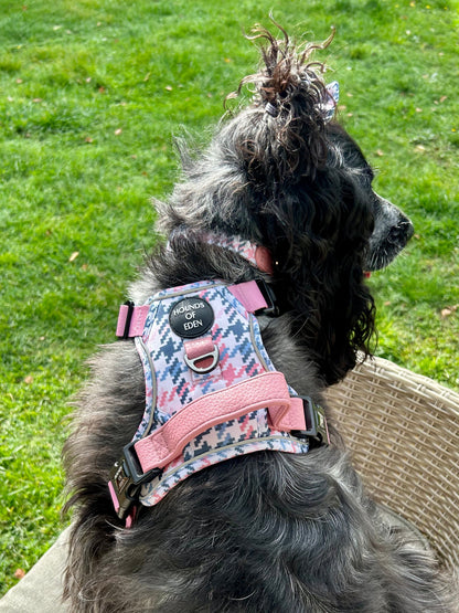 Pink Houndstooth Dog Supaw Strong Lite™ Harness (XS-XL) - The Bark Market