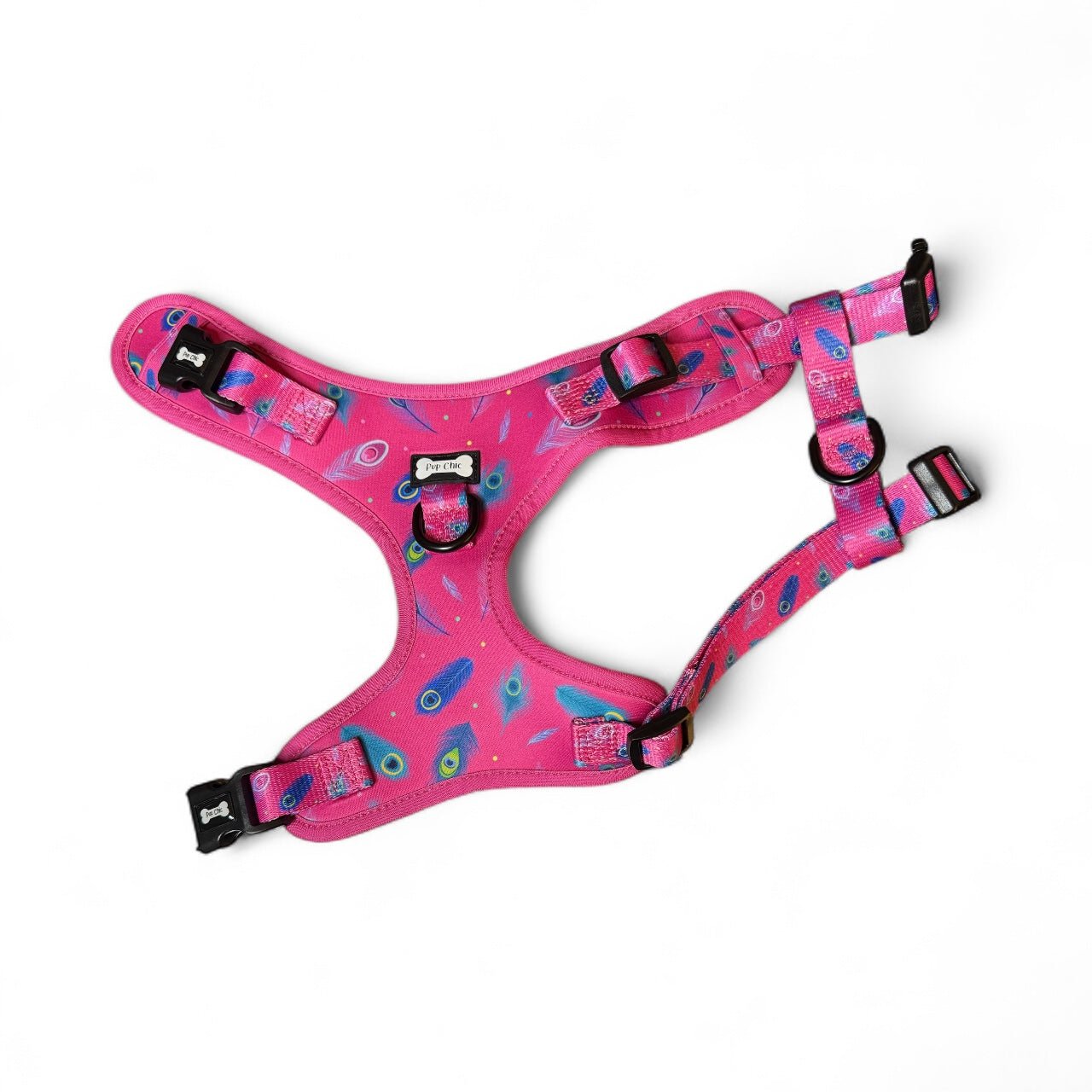 Peacock Power Step-In Adjustable Harness – Pretty, Practical & Perfect for Tiny Pups