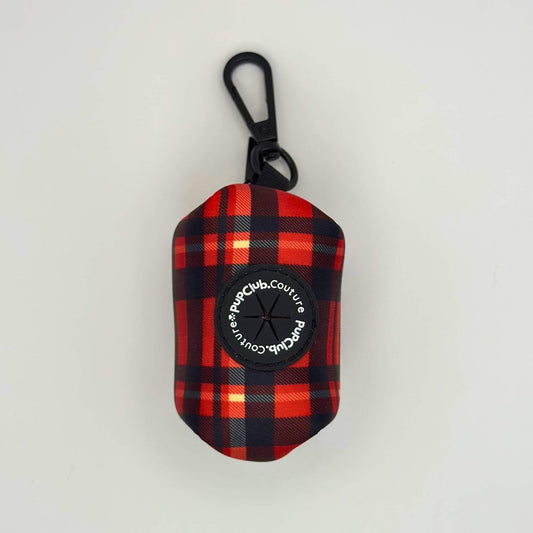 Poo Bag Holder - Red Tartan - The Bark Market