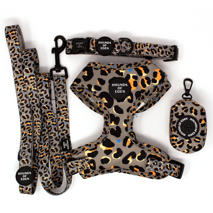 'Steel Leopard' - Khaki/Grey Dog Lead - The Bark Market